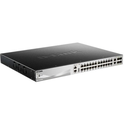 D-Link DGS-3130-30PS 30-Port Gigabit Lite L3 Managed PoE Switch, 24x GbE PoE ports, 2x 10GBASE-T and 4x 10G SFP+
